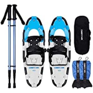 Carryown 4-in-1 Lightweight Terrain Snowshoes with Trekking Poles, Leg Gaiters, and Carry Bag
