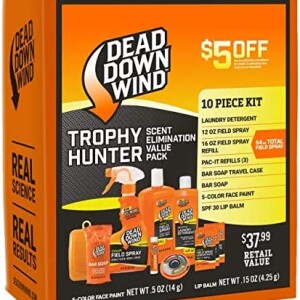 Dead Down Wind Trophy Hunter Kit | 10 Piece | Laundry Detergent, Bar Soap, Field Spray for Odor, Lip Balm | Hunting Acce