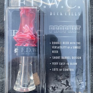 FDWC Prophet Molded Acrylic Duck Call (Red/White Swirl &amp; Clear Insert)