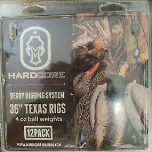 Hardcore Waterfowl Texas Rigs - Decoy Rigging System (12 Pack - 36" - 4 Oz.)