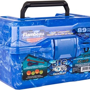 Flambeau Outdoors Big Mouth Tackle Box - 89-Piece Kit, Complete Starter Fishing Tackle Kit