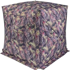.30-06 Native Ground Blinds Seminole 2 to 3 Person Ground Blind with Slide Windows and Brush Holders, Dirt Road Camo