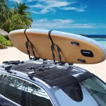 XCAR Folding Kayak Rack 4pcs/Set Black Rooftop Cargo Carrier for SUP,Canoe,Kayak,Surf Board Top Mount Car SUV Crossbar